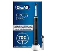 Oral-B Pro 3 3000 Brosse À Dents Électrique Noire, 2 Brossettes, Conçue par Braun