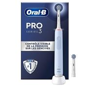 Oral-B Pro 3 3000 Brosse À Dents Électrique Oscillo-Rotative, Capteur De Pression Pour Protéger Les Gencives Sensibles, Mode Blancheur, 2 Brossettes Rondes De Rechange, 1 Chargeur, Bleue