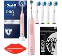 Brosse à dents électrique Oral-B Pro 3 3000 Cross Action rose + 4 têtes de rechange