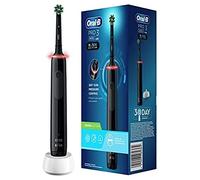Oral-B Pro 3000 Brosse À Dents Électrique Rechargeable Avec 1 Manche Capteur De Pression Et 1 Brossette Crossaction, Technologie 3D, Noir, Élimine Jusqu’À 100 % De Plaque Dentaire