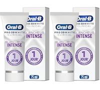 Oral-B Pro 3D Dentifrice White Clinical Blancheur Intense Blanc Éclatant Pour Dents Et Gencives Sensibles, Éliminant Les Taches, Technologie Ionique, Menthe Verte, 75 ml (Lot de 2)