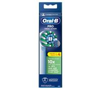 Oral-B Pro Cross Action Lot de 4 têtes de brosse à dents électrique en forme de X et poils coudés pour enlever la plaque dentaire en profondeur, blanc