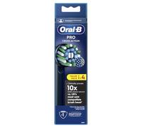 Oral-B Pro Cross Action Lot de 4 têtes de brosse à dents électrique en forme de X et poils coudés pour enlever la plaque dentaire Noir
