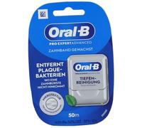 Oral-B Fil dentaire ciré avancé, nettoyage en profondeur, élimine la plaque, menthe fraîche, 50 m