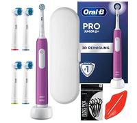 Oral-B Pro Junior 6+ Brosse À Dents Violette + Étui Blanc + Embout De Remplacement De Précision X4 + Squeezer + Cure-Dents 6x