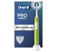 Oral-B Pro Junior Brosse à Dents Électrique Enfant, Un Nettoyage Efficace Mais Doux Pour Les Dents Sensibles, Une Bonne Hygiène Dentaire Des Enfants De 6 Ans +, 1 Chargeur, 1 Brossette Ronde, Verte