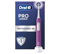 Oral-B Pro Junior Brosse à Dents Électrique Enfant, Un Nettoyage Efficace Mais Doux Pour Les Dents Sensibles, Une Bonne Hygiène Dentaire Des Enfants De 6 Ans +, 1 Chargeur, 1 Brossette Ronde, Violet