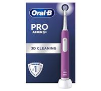 Oral-B Pro Junior Brosse à dents électrique pour enfants, 1 tête de brosse à dents, 3 modes avec mode sensible adapté aux enfants, à partir de 6 ans, prise britannique à 2 broches, violet