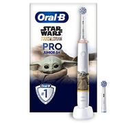 Oral-B Pro Junior Brosse à Dents Électrique Star Wars Pour Enfants De 6 Ans Et Plus, Brossage Doux, 2 Brossettes Rondes De Recharge, 1 Chargeur, Minuteur et Vibrations, Batterie Rechargeable