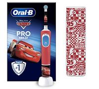 Oral-B Pro Kids Brosse à Dents Électrique Enfant, Cars Disney, 1 Brossette Brossage Doux, 1 Étui Voyage, Minuteur et Vibrations, Batterie Rechargeable, 4 Stickers, 3 Ans et Plus