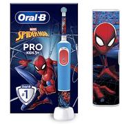 Oral-B Pro Kids Brosse à Dents Électrique Enfant, Spider-Man Marvel, Brossette Ronde Pour Petites Bouches Et Douce Pour Des Gencives Sensibles, 1 Chargeur, 1 Étui De Voyage, 1 Embout, 3 Ans Et Plus