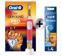 Oral-B Pro Kids Disney Le Roi Lion Brosse à dents électrique avec 1 brossette + pack de 4 brossettes