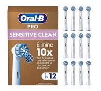 Oral-B Pro Lot De 12 Brossettes De Rechange Sensitive Clean, AUTHENTIQUES, Blanches, Brins Ultra Doux Pour Les Gencives Plus Saines, Embouts Pour Brosses A Dents Electriques Oral B Pro