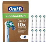 Oral-B Pro Lot De 8 Brossettes De Rechange Cross Action, Têtes Rondes