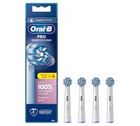 Oral-B Pro Sensitive Clean Lot de 4 têtes de brosse à dents électrique en forme de X et poils extra doux pour un brossage doux et un retrait de la plaque dentaire Blanc