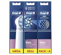 Oral-B Têtes de brosse à dents électriques Pro Sensitive Clean Lot de 6 poils extra doux en X Blanc