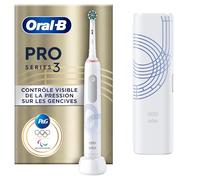 Oral-B Pro Series 3, Brosse À Dents Électrique, Édition Spéciale, Contrôle De La Pression Sur Les Gencives, 3 Modes De Nettoyage, 1 Manche Blanc, 1 Brossette Ronde De Rechange, 1 Étui De Voyage