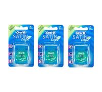 Oral-B Satin Tape Mint Dental Floss - Pack de 3 | Fil large et lisse
