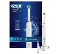 Oral-B Smart 4 4000N CrossAction rechargeable Brosse à dents électrique, 1 poignée connectée à une application, 3 modes avec blanchiment, 2 têtes de brosse à dents, prise britannique à 2 broches