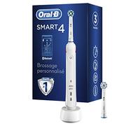 Oral-B Smart 4 Brosse Ã€ Dents Ã‰lectrique Rechargeable Avec 1 Manche Connecté Bluetooth Et 2 Brossettes, 5 Modes Dont Blancheur, Douceur Et Soin Des Gencives