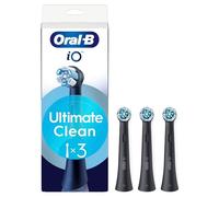 Oral-B Têtes de rechange iO Series Ultimate Clean Black, têtes rondes originales, poils CrissCross, élimination de la plaque, 3