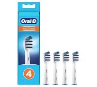 Oral-B Trizone Lot de 4 têtes de brosse à dents électrique avec 3 zones de poils pour un nettoyage en profondeur Blanc