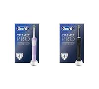Oral-B Vitality Pro Brosse À Dents Électrique Violette, 1 Brossette & Vitality Pro Brosse À Dents Électrique Noire, 1 Brossette