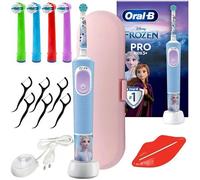 Oral-B Vitality Pro D103 Brosse À Dents Gelée + 4x Eb-10a Color Embouts De Remplacement + Étui Rose
