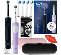 Oral-B Vitality Pro D103 Duo Black/Lilac Violet + 4 pièces de rechange de précision + 2 étuis