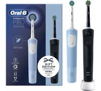Oral-B Vitality Pro Duo Adulte Brosse à dents rotative oscillante Noir, Bleu, Blanc