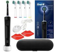 Oral-B Vitality Pro D103 Protect X Clean (Cross Action Black) + 4 Remplacements De Précision + Étui Noir + 2x Squeezer