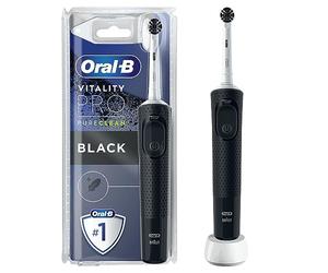 Oral-B Vitality Pro Pure Clean Brosse à Dents Electrique, 3 Modes de Brossage, Noir, Brossette Charbon