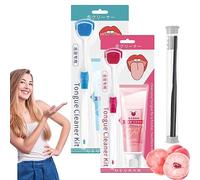 Oral Hygiene Brush & Tongue Cleansing Gel, Tongue Coating Gel, Probiotic Tongue Cleaning Gel Set, Probiotic Tongue Coating Cleaning Gel with Scraper, Tongue Cleaner Gel with Tongue Brush (2pcs)