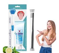 Oral Hygiene Brush & Tongue Cleansing Gel, Tongue Coating Gel, Probiotic Tongue Cleaning Gel Set, Probiotic Tongue Coating Cleaning Gel with Scraper, Tongue Cleaner Gel with Tongue Brush (Mint)