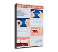 Oral Hygiene Instructions Flossing and Teeth Cleaning Poster for School Nurse Office Training Room(Unframed,08x12inch(20x30cm))