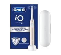 Oral-B Brosse à dents électrique iO 2 3 modes silencieux, capteur de pression, brossette, étui, rose