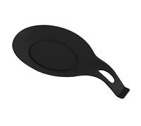 OralGos Tapis de cuillère en silicone résistant à la chaleur, repose-table, couverts, fourchette, spatule, outil de cuisine antidérapant et étanche - noir