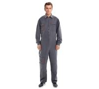 Oralidera Homme Combinaison de Travail à Manches Longues Bleu de Travail Bricolage Salopettes Combinaison Travail Technicien Vêtements de Travail, Gris, XL