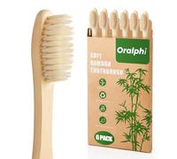 Oralphi Lot de 6 brosses à dents en bambou doux