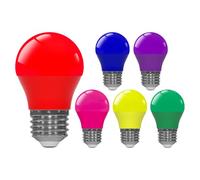ORALUCE Ampoule Couleur LED E27, 5W=40W, 450 LM, Lot de 6 | G45 Mini Globe Ampoule, Économie d’Énergie, Violette Rose Jaune Vert Rouge Bleu, pour Noël, Halloween, Éclairage Décoratif