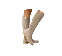 ORANDESIGNE Bottes D'été Femme Bottes Western Cowboy en Daim Boho Chic Motif Perforé Boots A Beige 38 EU