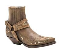 ORANDESIGNE Bottes pour Hommes Vintage Western Cowboy Style Bottes Décontracté Équitation Moto en Plein Air Mode sans Lacet Chaussures Équestres G Café 42
