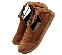 ORANDESIGNE Chaussures à Fond Plat en Cuir PU Médiéval Bottes de Sorcière Renaissance avec Talon Bas Steampunk Retro Casual Leather Boots Chaussures en Cuir à Tête Ronde pour Femmes A Jaune 42 EU