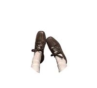 ORANDESIGNE Chaussures Mary Jane Femme Bout Carré Bretelles Croisées Ballerines à Lacets Chaussures Confortables à Semelles Souples Baskets Noires Fonctionnelles A Marron 40 EU