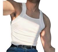 ORANDESIGNE Débardeur Homme Couleur Unie Tee Shirt Respirant Été Sport Gym T-Shirt Musculation sans Manche Sudation Gilets de Sport Maillots de Corps Fitness Casual Grande Taille B Blanc XS