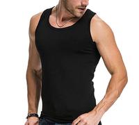 ORANDESIGNE Débardeur Homme Couleur Unie Tee Shirt Respirant Été Sport Gym T-Shirt Musculation sans Manche Sudation Gilets de Sport Maillots de Corps Fitness Casual Grande Taille A Noir L