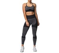 ORANDESIGNE Ensemble de Sport Femme 2 Pièces Survêtements Été Tank Top Push Up et Slim Fit Pantalon Court Tenue de Sport Stretch Élastique Fitness Jogging Yoga Course D Noir L