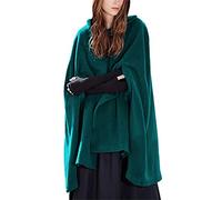 ORANDESIGNE Femmes Longue Cape Poncho à Capuche Tranchée Manteau Front Ouvert Cardigan Veste Cap Grande Taille Automne Hiver Cardigan Bleu S