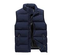ORANDESIGNE Homme Gilet Veste sans Manche Doudoune Parka Manteau Zippée Hiver Chaud Outwear Gilet en Polaire Homme Vest Adolescents Ski Sport Camping Pêche A Bleu 3XL