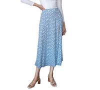 ORANDESIGNE Jupe midi Taille Haute pour Femme Imprimé Vintage Style Gothique Harajuku E-Girl D Bleu L